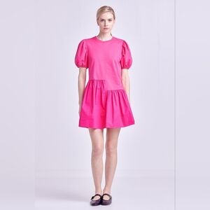 English Factory | Knit Puff Sleeve Mini Dress
